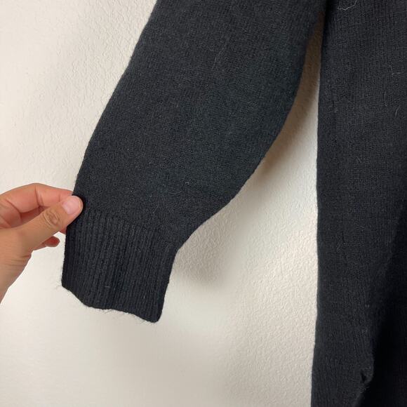 J. Crew Wool Alpaca Tunic Sweater Womens XS Black V Neck Stretch Knit Oversized - Picture 4 of 12